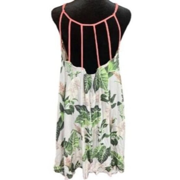 Ethereal Eddie Bauer Small Womens Tropical Leaf Print Dress Summer Beach - Picture 2 of 4